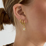 Earrings with a dangling turtle
