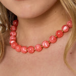 Bead necklace with gold beads 13.5mm