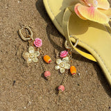 Stainless Steel Beads Earrings Flower Casual Daily Romantic Series Women's jewelry