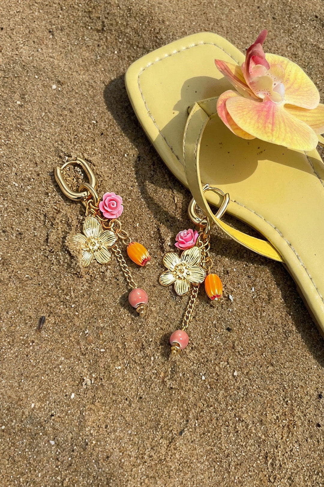 Stainless Steel Beads Earrings Flower Casual Daily Romantic Series Women's jewelry