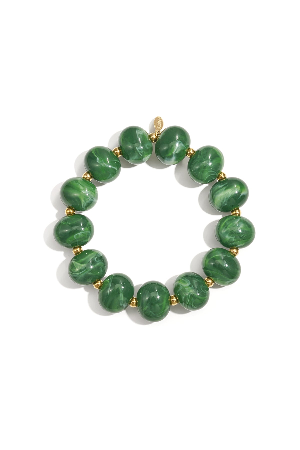 Elastic beaded bracelet with large beads