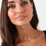Necklace cross charm - Silver Color color