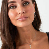 Necklace cross charm - Silver Color color