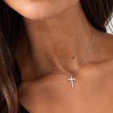 Necklace cross charm - Silver Color color