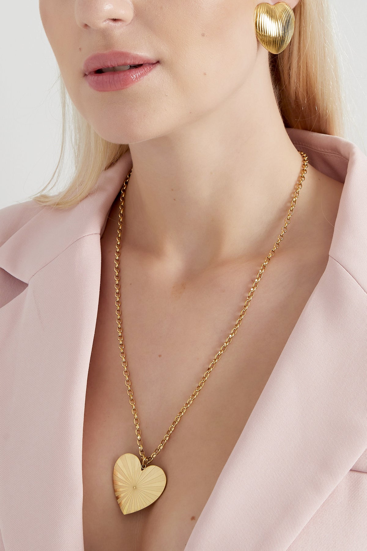 long necklace big heart