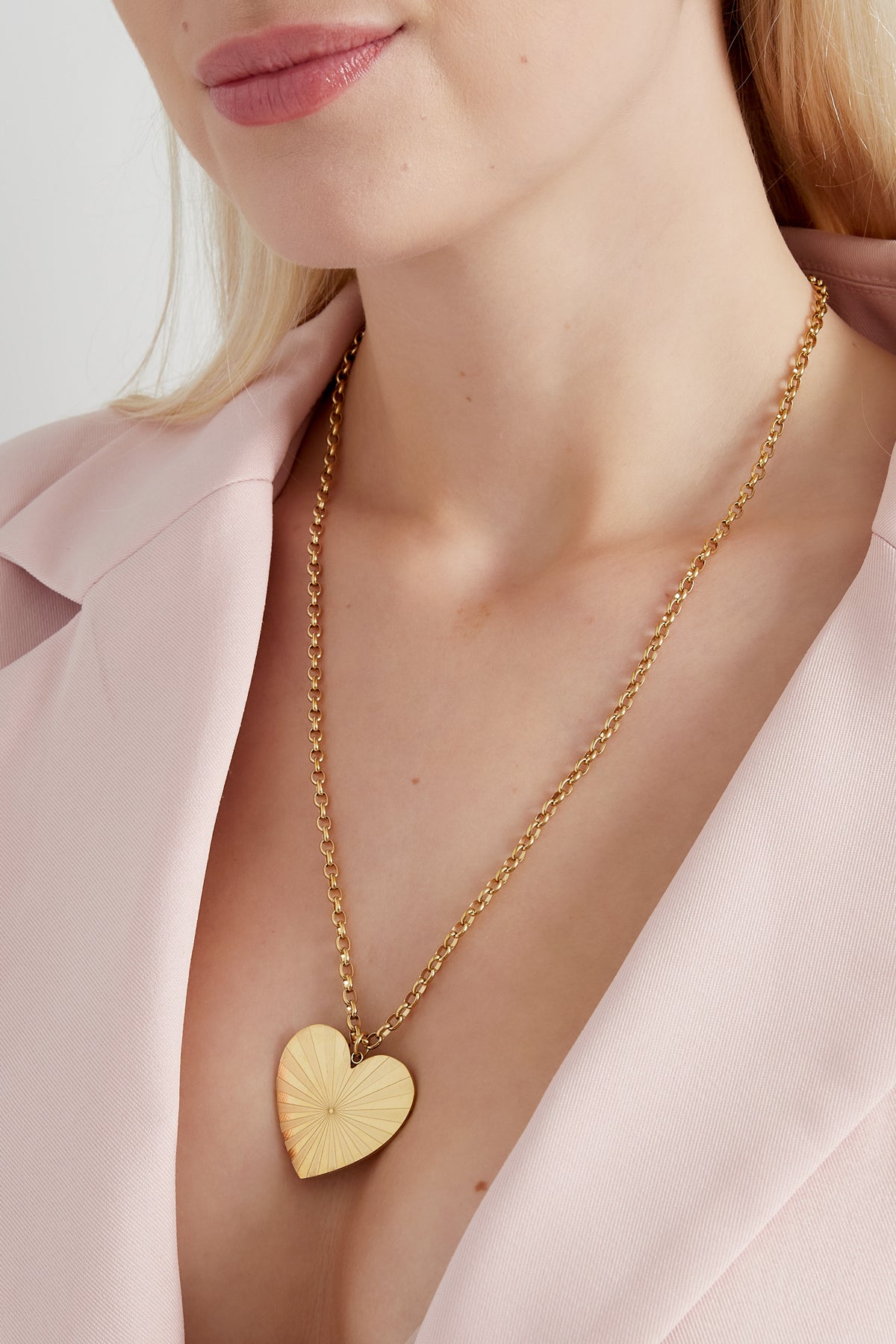 long necklace big heart