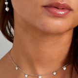 simple necklace with heart pendants