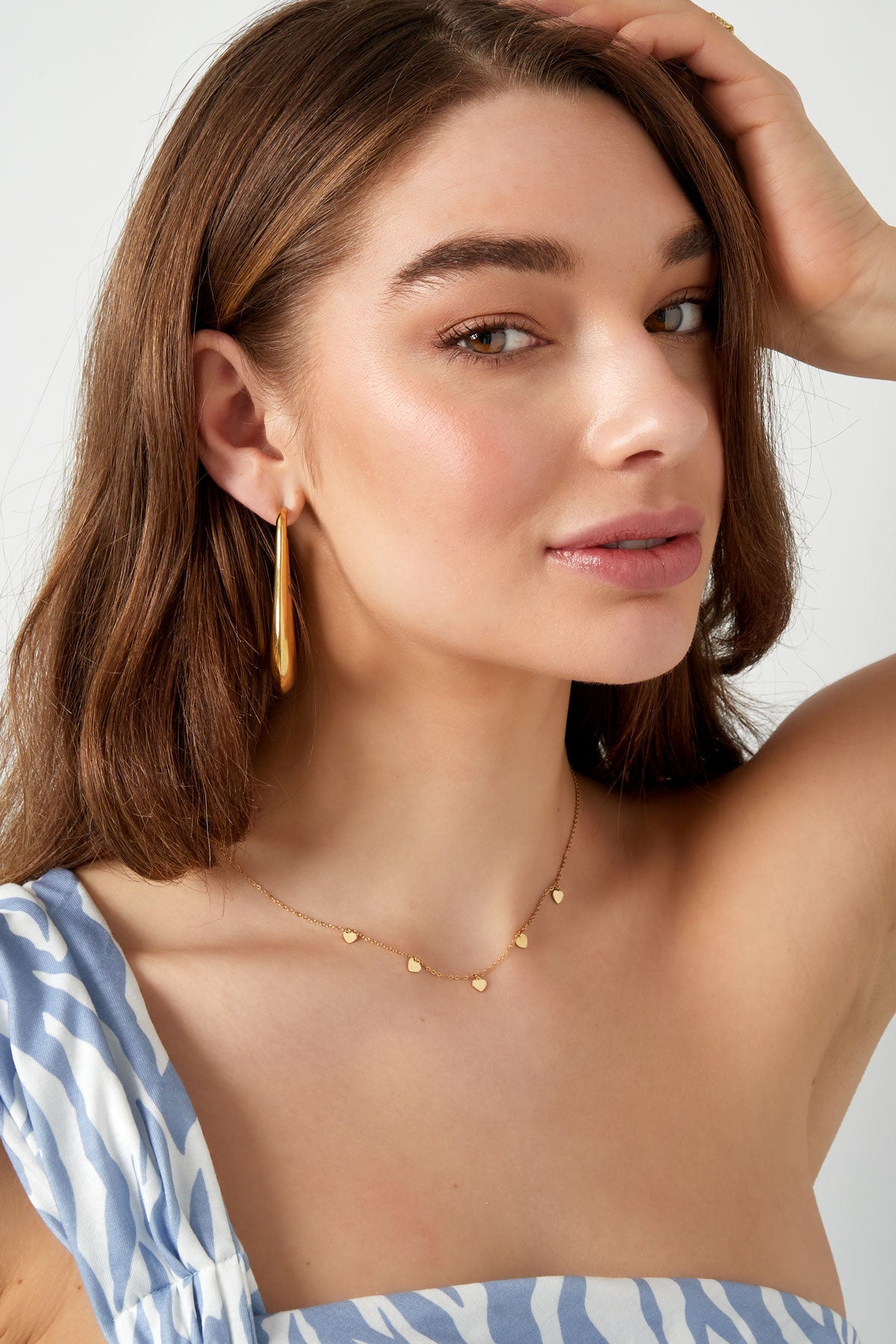 simple necklace with heart pendants