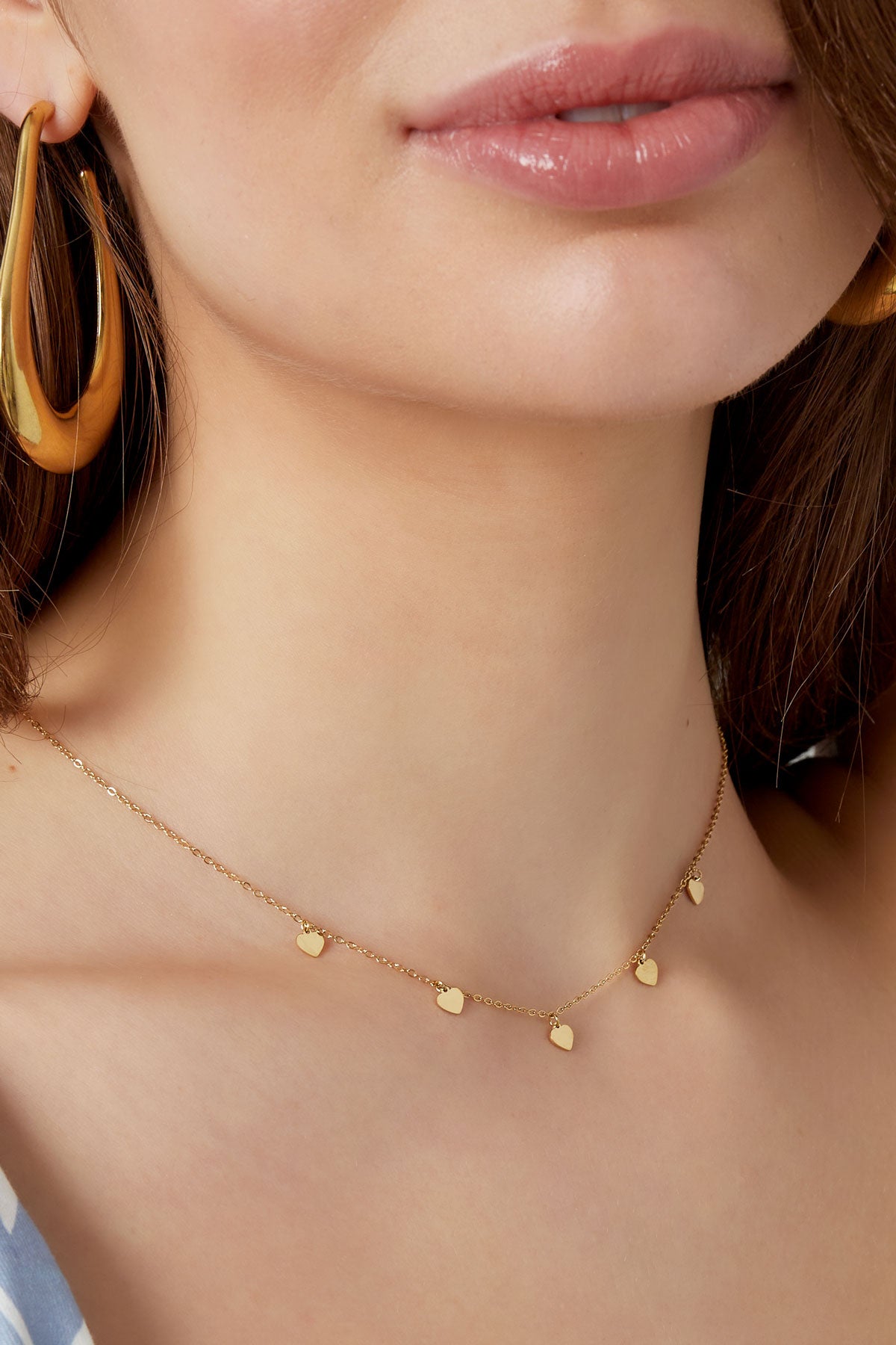 simple necklace with heart pendants