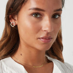 Simple necklace with round pendants - Silver Color color
