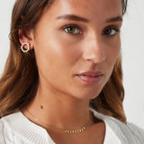 Simple necklace with round pendants - Silver Color color