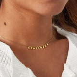 Simple necklace with round pendants - Silver Color color