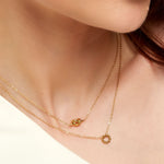 simple necklace with knotted charm