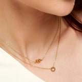 simple necklace with knotted charm