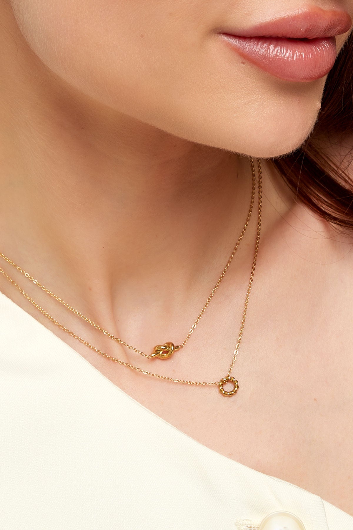 simple necklace with knotted charm
