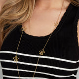 long necklace with flower charms
