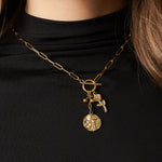 sleeping rose charm necklace