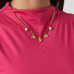 short necklace with beach charms
