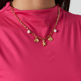 short necklace with beach charms
