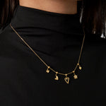 charm necklace flowers and hearts