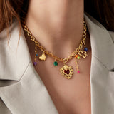 charm necklace milagros heart