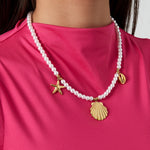 pearl necklace with sea charms