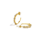 Earrings with alternating stones
