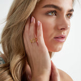 Ring heart connected - Silver Color color