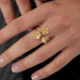 floral trio ring