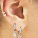 Earrings Diamond Gold Color Stainless Steel