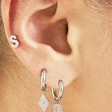 Earrings Diamond Gold Color Stainless Steel