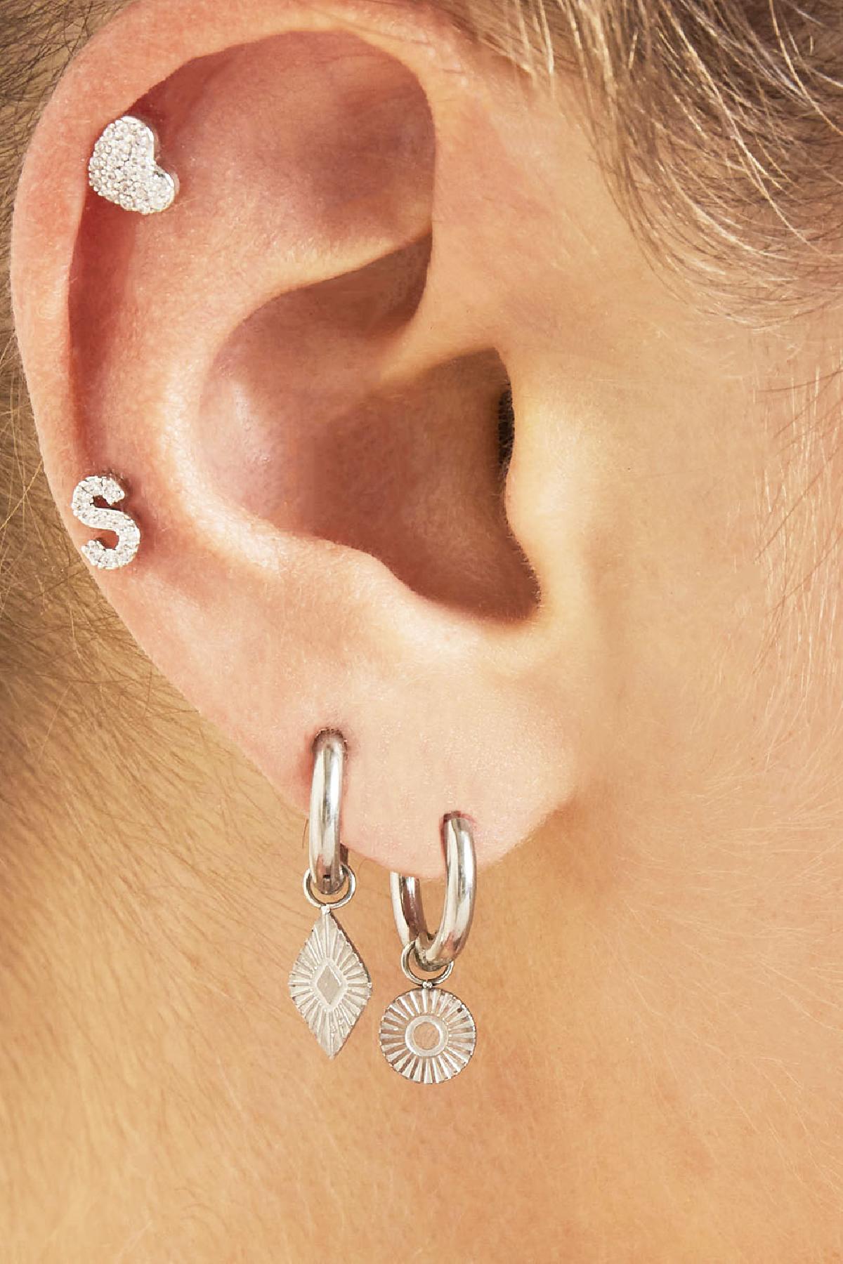 Earrings Diamond Gold Color Stainless Steel