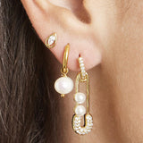 Earrings Pearl Of The Sea Grey Stainless Steel