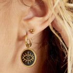 Earrings Triple Bullet Silver Color Stainless Steel
