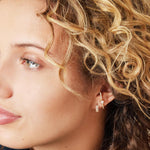Star rhinestone hoop earrings - copper