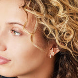 Star rhinestone hoop earrings - copper