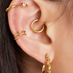 Earcuff Spiral Gold Color Stainless Steel