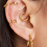 Earcuff Spiral Gold Color Stainless Steel