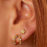 stainless steel earstuds flower 