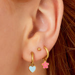 Stainless Steel Colorful Flower Earrings Stainless Steel