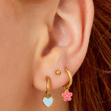 Stainless Steel Colorful Flower Earrings Stainless Steel