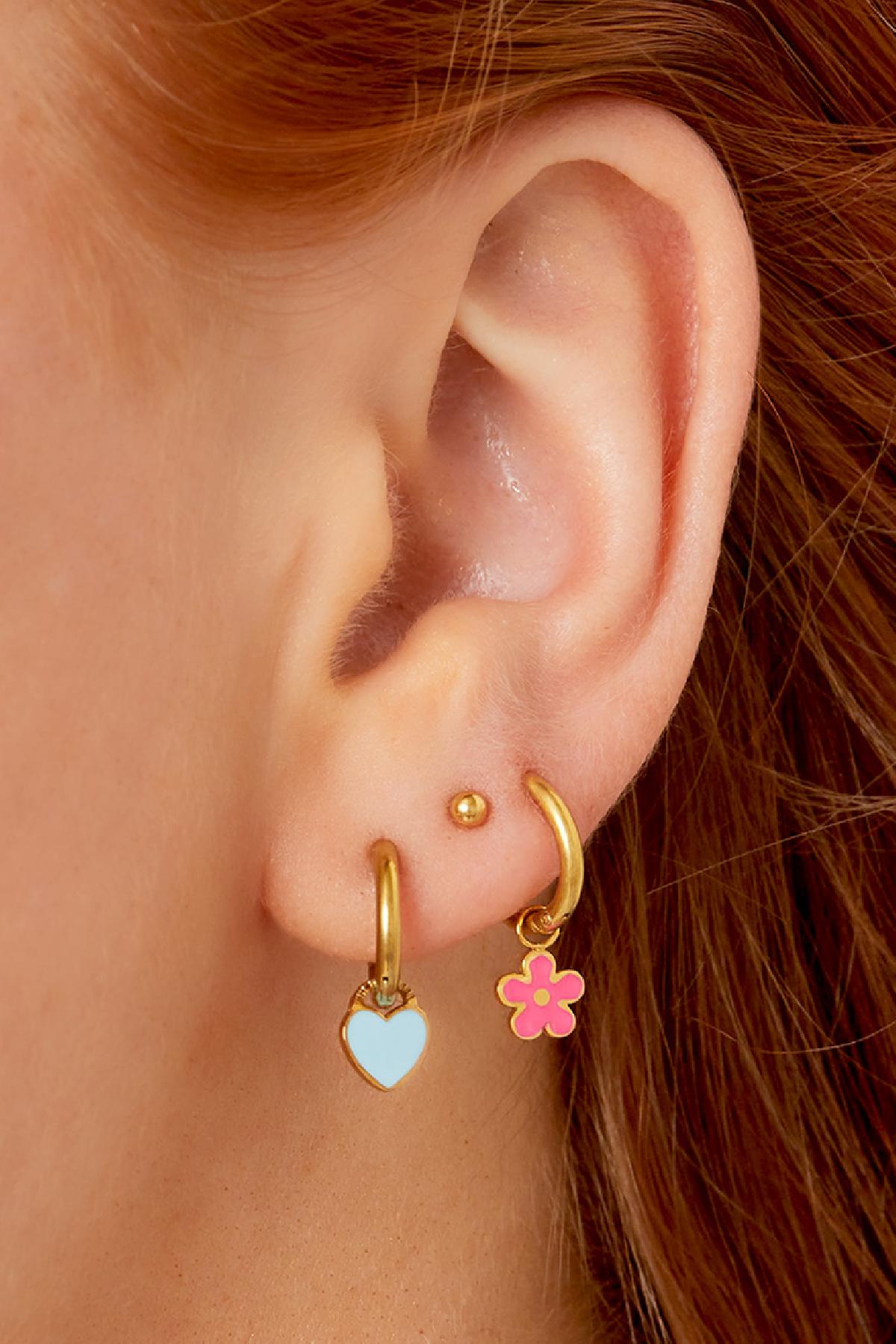 Stainless Steel Colorful Flower Earrings Stainless Steel