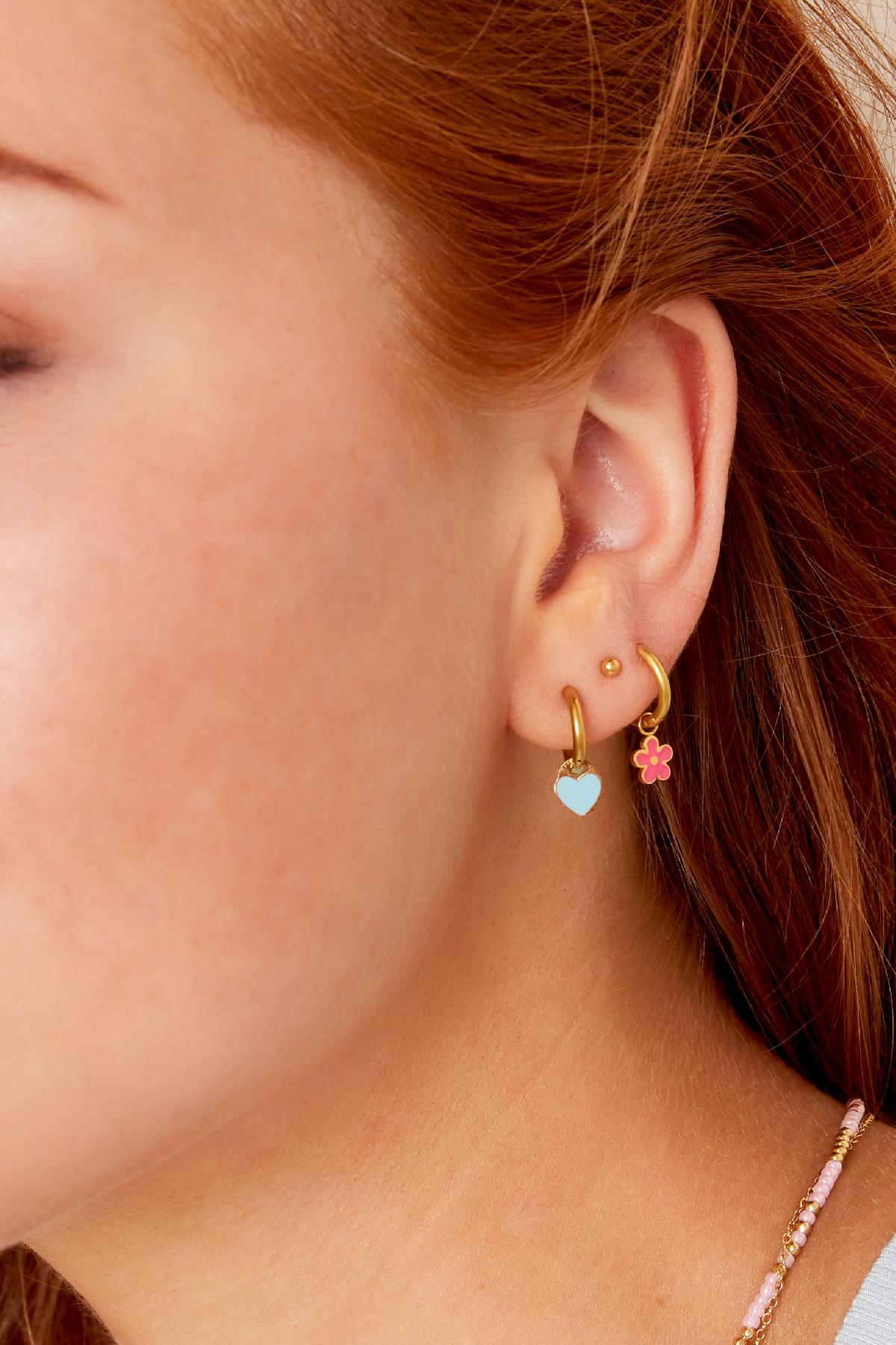 Stainless Steel Colorful Flower Earrings Stainless Steel