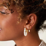 Earrings sweet water pearl Silver Color Stainless Steel