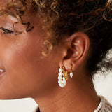 Earrings sweet water pearl Silver Color Stainless Steel