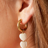 Pearl hearts earrings - #summergirls collection White Gold Color Sea Shells