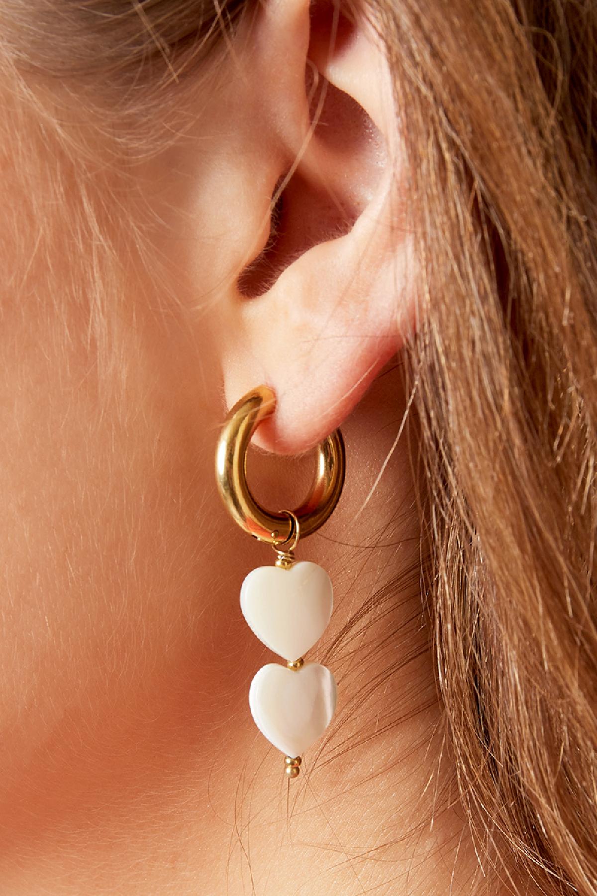 Pearl hearts earrings - #summergirls collection White Gold Color Sea Shells