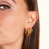 Basic creoles earrings - small Gold Color Stainless Steel