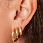 Basic hoop earrings - large Stainless Steel