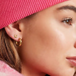 Creoles simple L Gold Color Stainless Steel